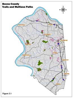 figure 3.1 - Boone County Trails and Multiuse Paths