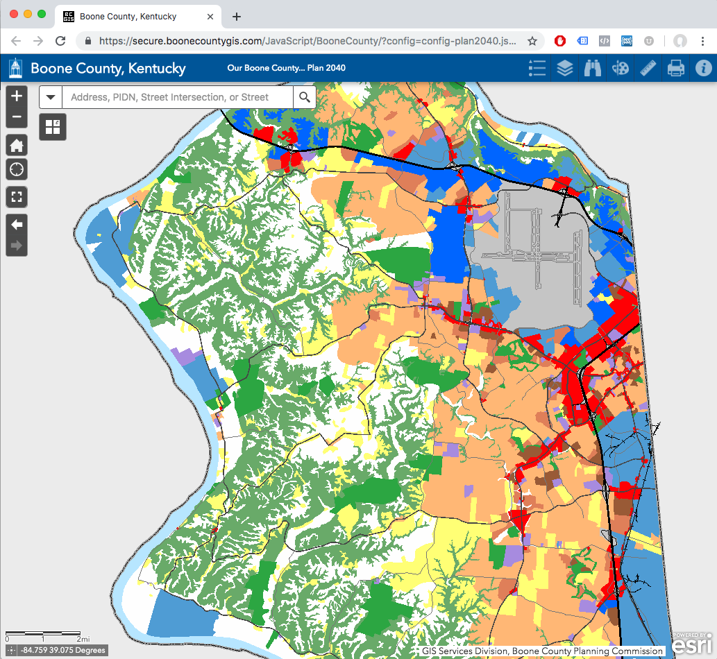 land use interactive map screenshot